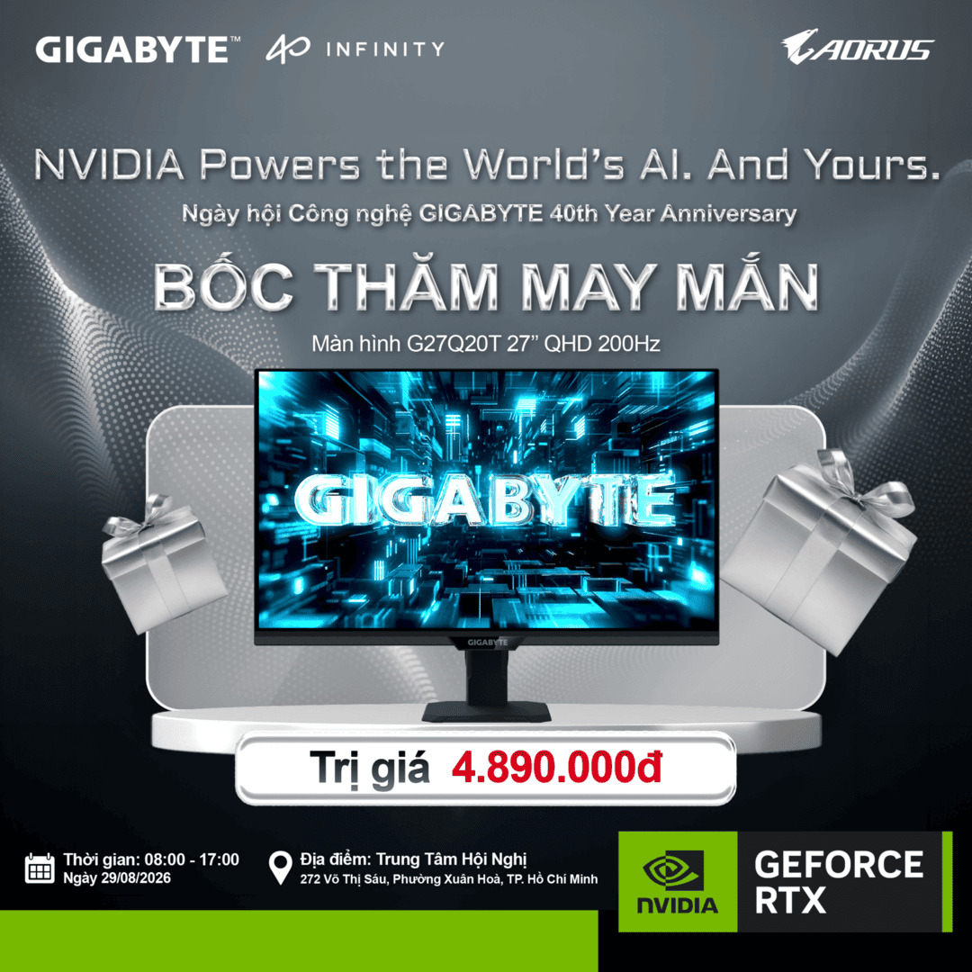 Thông tin quà tặng bốc thăm may mắn GIGABYTE vòng 2