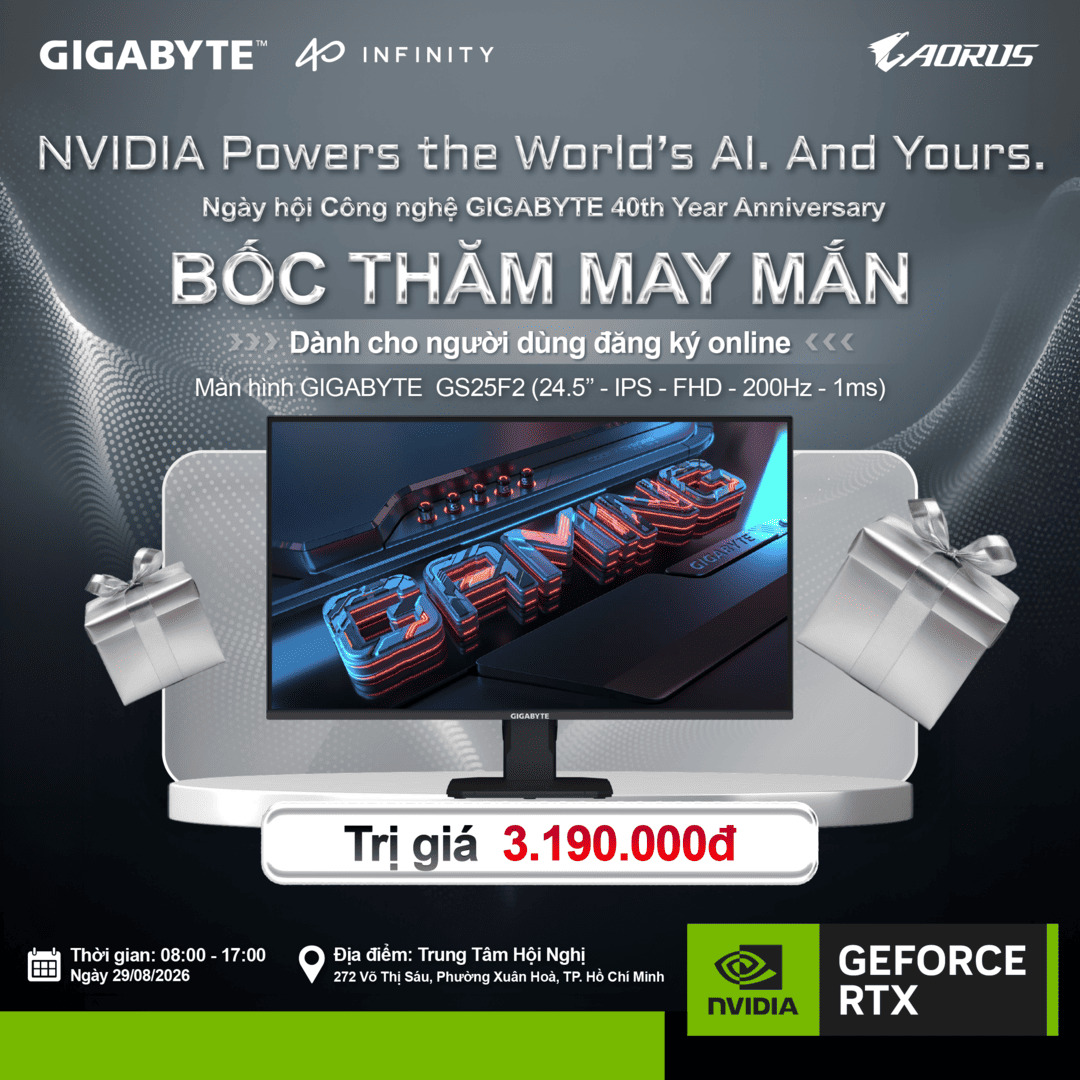 Thông tin quà tặng bốc thăm may mắn GIGABYTE vòng 3
