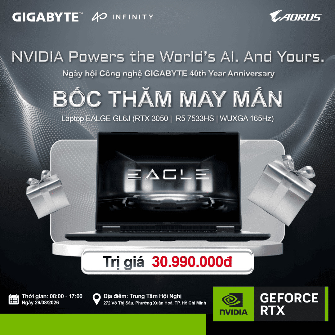 Thông tin quà tặng bốc thăm may mắn GIGABYTE vòng 1