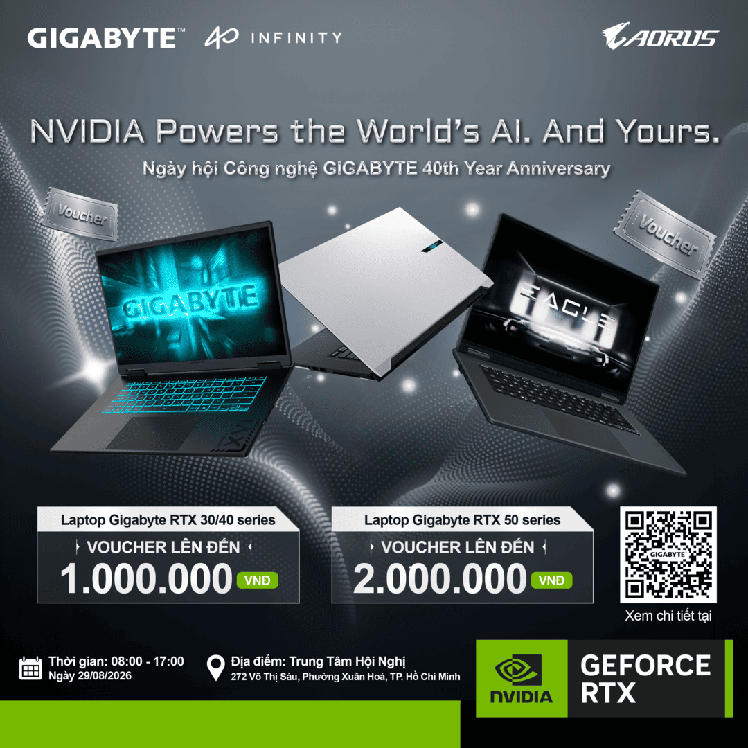 Chương trình khuyến mãi GIGABYTE 40TH EVENT