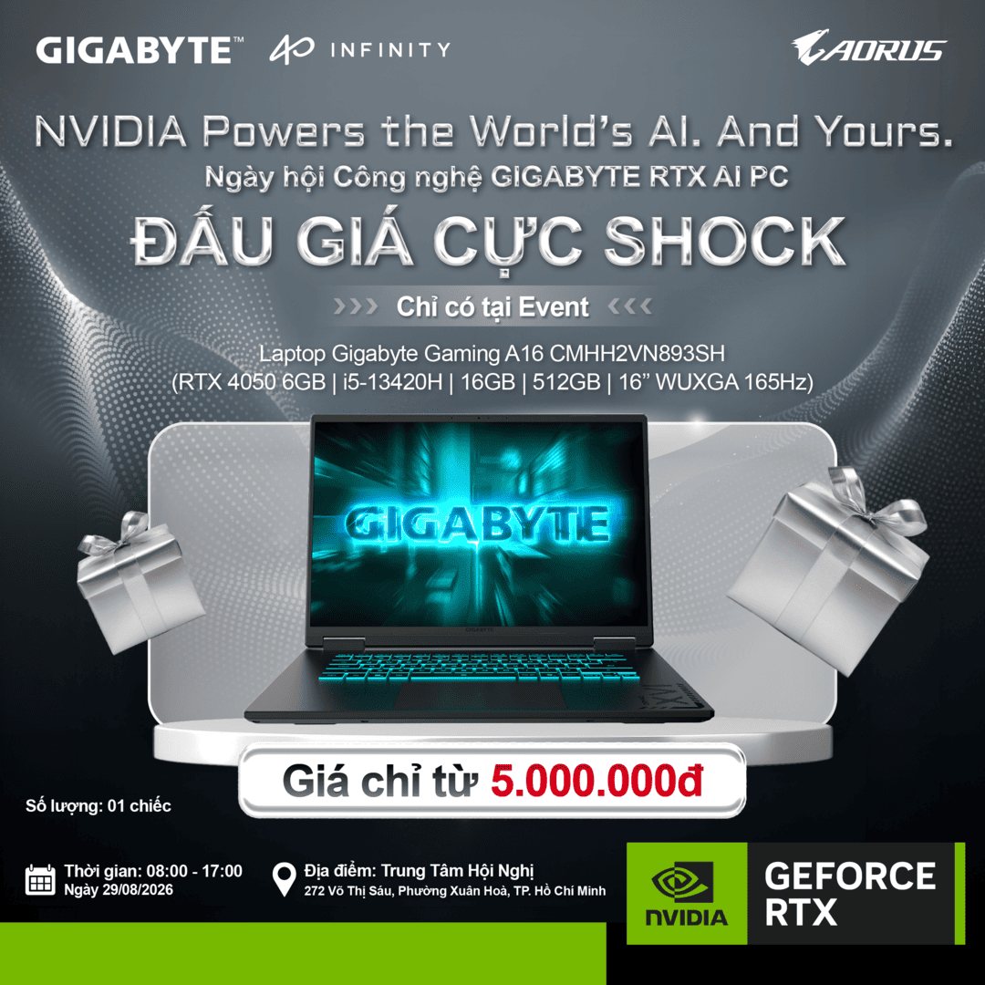 Chương trình khuyến mãi GIGABYTE 40TH EVENT 2